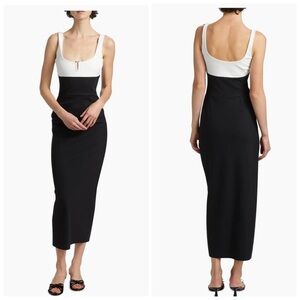Chiara Boni La Petite Robe Shohey Two-Tone Midi-Dress, SIZE 46 SIZE 10 US